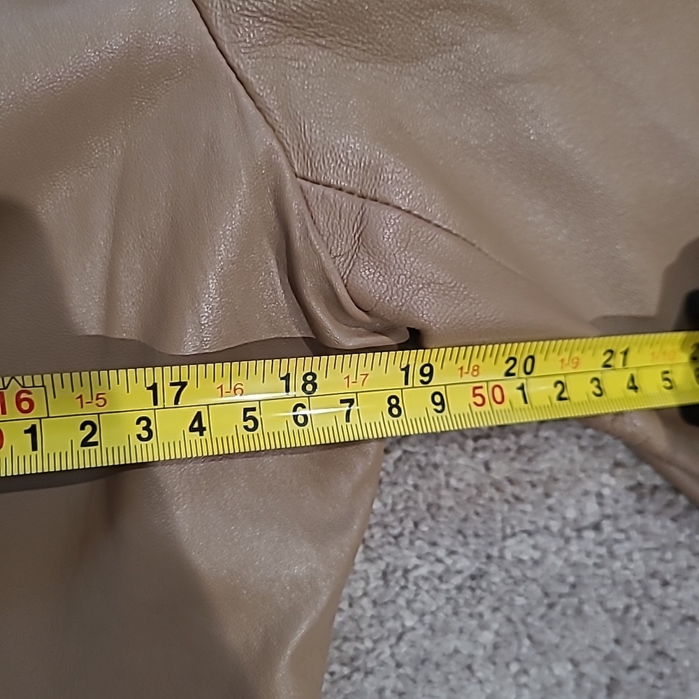 Talbots Camel / Light Tan Brown Jacket - Real Leather - Size 12 - Picture 4 of 7